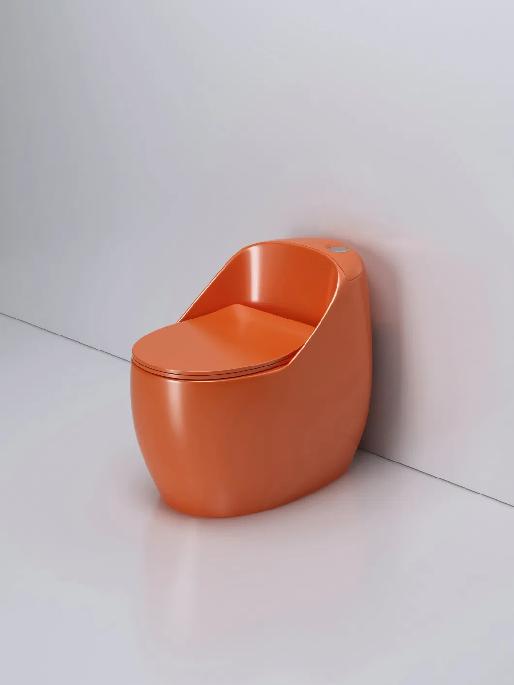 China Orange Color Snail Shape Bathroom Toilet Ceramic Sanitary Ware One Piece Toilet